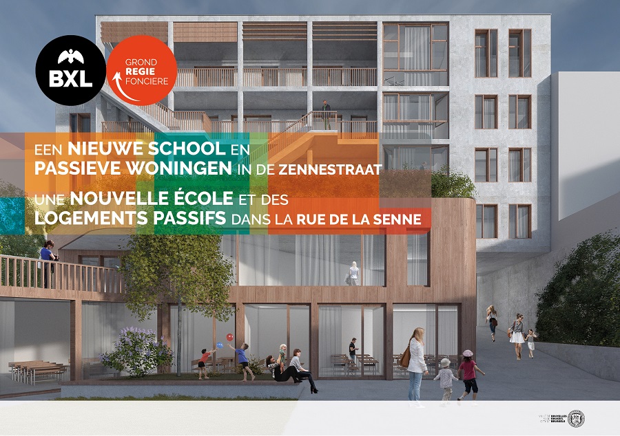 New school and passive housing at the Rue de la Senne