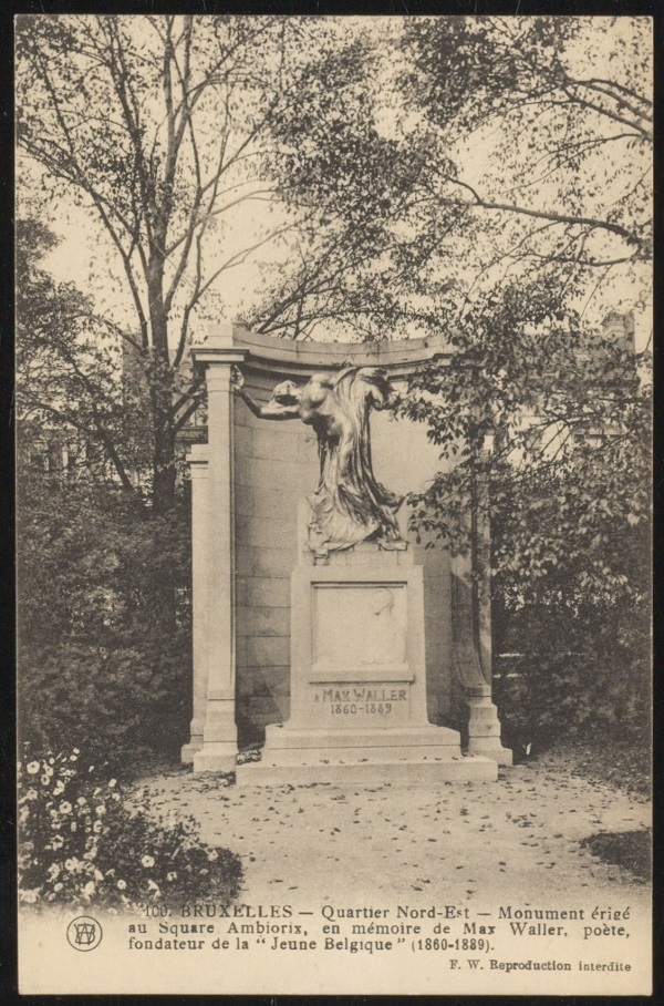 Old postcard of the Monument to Max Waller