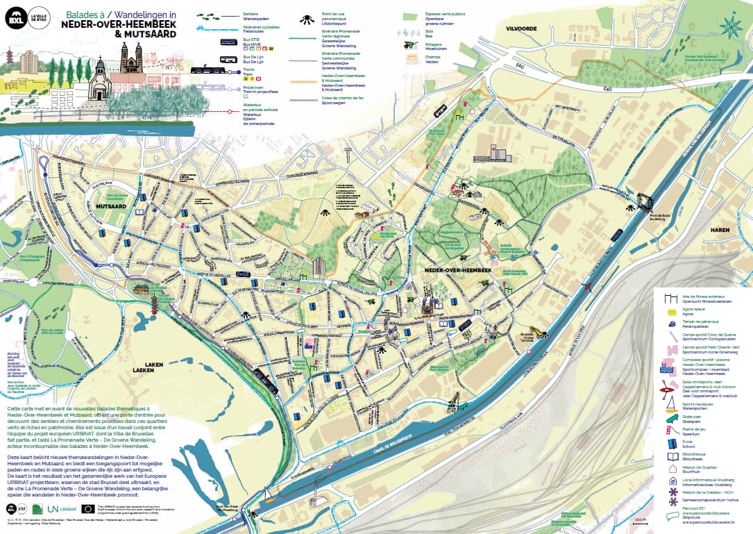 Map of walks in Neder-Over-Heembeek