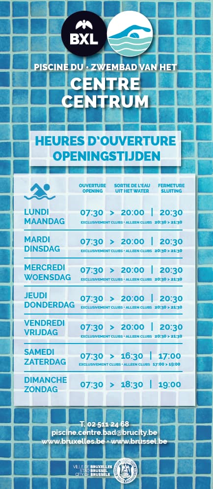 Opening hours Pool of the Centre