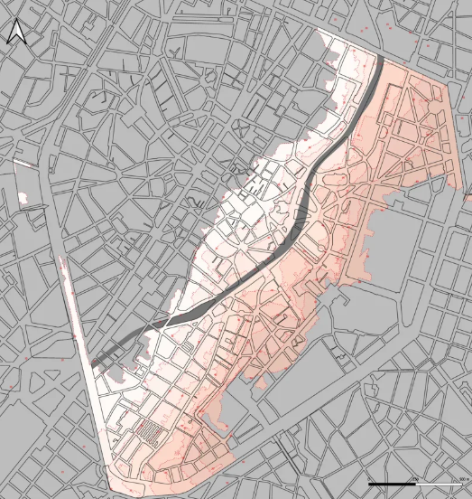 Perimeter research on the connection between the upper and lower town