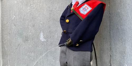 Manneken-Pis in the Order of the Brussels Moustache