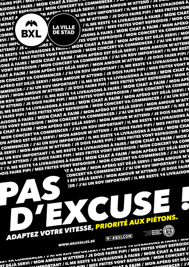 Campaign 'No excuses! Adjust your speed, give pedestrians priority'