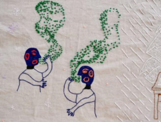 Embroidered epic: collective textile artwork