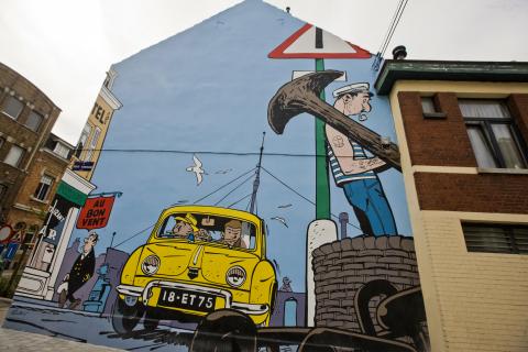 Gil Jourdan (Maurice Thillieux) - corner Rue Thys Vanham and Rue Léopold